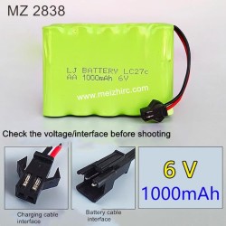 MEIZHI 2838 Parts 6V 1000mAh Battery Pack [Two Pin Interface]