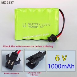 MEIZHI 2837 Parts 6V 1000mAh Battery Pack Rwo Pin Interface)-2