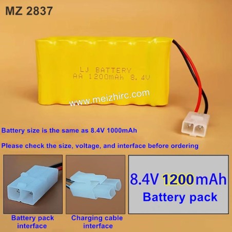 MEIZHI 2837 Parts 8.4V 1200mAh Battery Pack [Ota Palace Connector] Yellow
