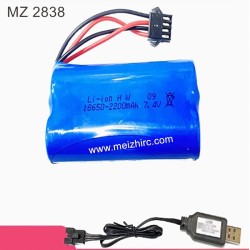 MEIZHI 2838 Parts Body Battery 7.4V 18650 Lithium Battery 2200mAh-Sm4p Plug